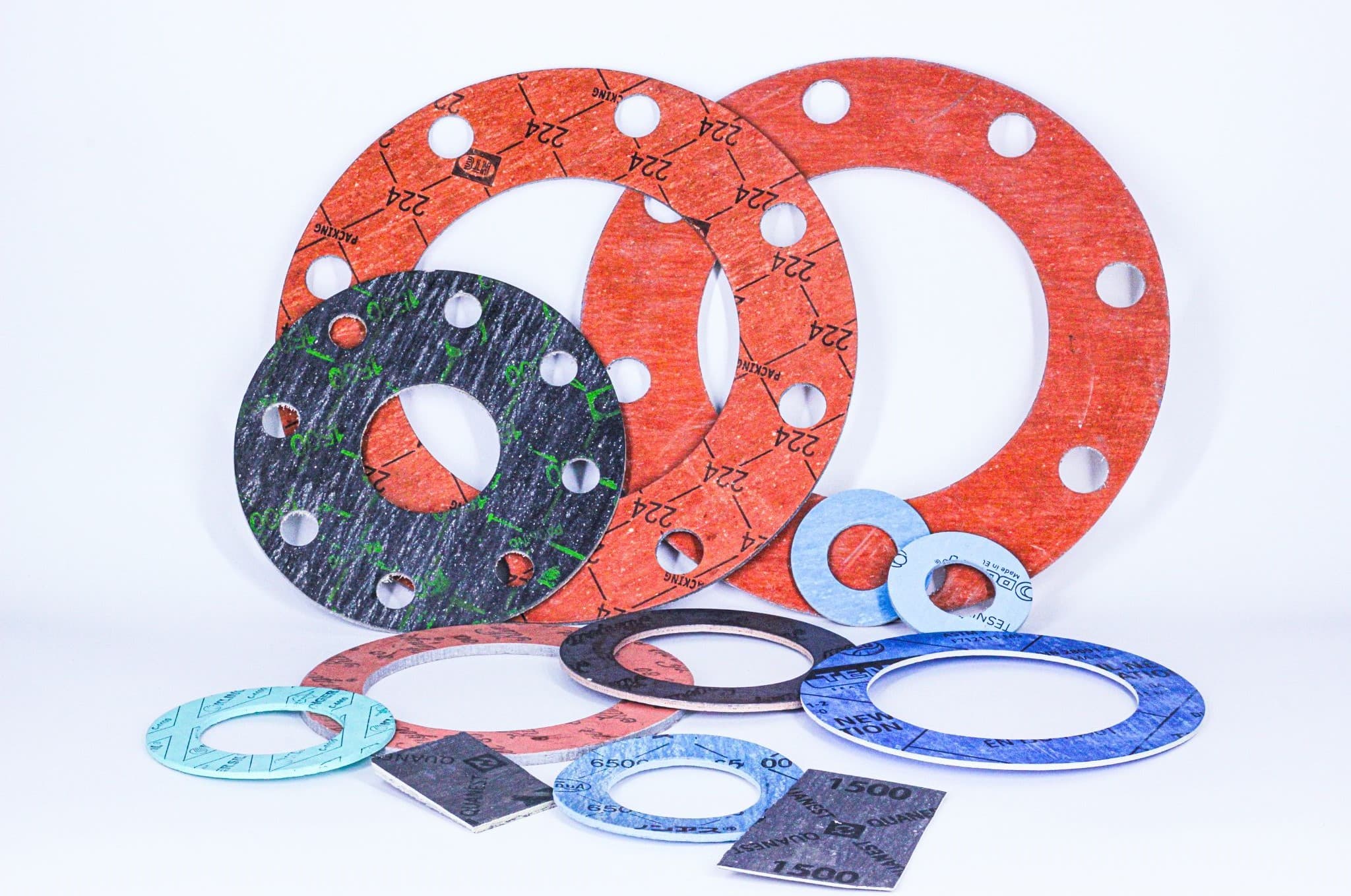 ปะเก็นและระบบซีล — Gasket and sealing materials sourced globally from India, China, and Europe